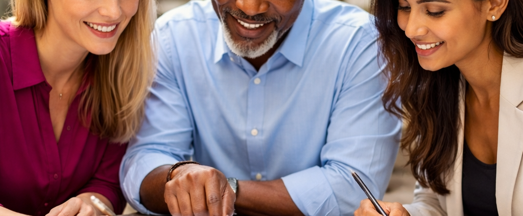 Three people discuss budgets and how that can help with their grants writing success